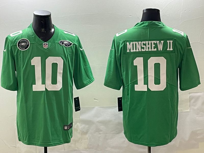 Men Philadelphia Eagles #10 Minshew ii Green Throwback 2025 Nike Vapor Limited NFL Jersey style 5